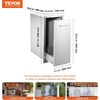 image:imageVEVOR Outdoor Kitchen Drawers 13 W x 205 H x 21 D Flush Mount Double BBQ Access Drawers with Stainless Steel Handle BBQ Island for Outdoor Kitchens or Patio Grill StationBinGas 134Wx257Hx196DInch
