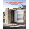 image:imageVEVOR Outdoor Kitchen Drawers 13 W x 205 H x 21 D Flush Mount Double BBQ Access Drawers with Stainless Steel Handle BBQ Island for Outdoor Kitchens or Patio Grill Station147W x 254H x 187D Inch