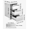 image:imageVEVOR Outdoor Kitchen Drawers 13 W x 205 H x 21 D Flush Mount Double BBQ Access Drawers with Stainless Steel Handle BBQ Island for Outdoor Kitchens or Patio Grill Station147W x 254H x 187D Inch