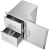 image:imageVEVOR Outdoor Kitchen Drawers 13 W x 205 H x 21 D Flush Mount Double BBQ Access Drawers with Stainless Steel Handle BBQ Island for Outdoor Kitchens or Patio Grill StationDrawerDoor 325W x 217H x 205D Inch