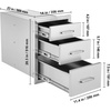 image:imageVEVOR Outdoor Kitchen Drawers 13 W x 205 H x 21 D Flush Mount Double BBQ Access Drawers with Stainless Steel Handle BBQ Island for Outdoor Kitchens or Patio Grill Station14W x 203H x 23D Inch