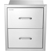 image:imageVEVOR Outdoor Kitchen Drawers 13 W x 205 H x 21 D Flush Mount Double BBQ Access Drawers with Stainless Steel Handle BBQ Island for Outdoor Kitchens or Patio Grill Station178W x 202H x 122D Inch