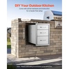 image:imageVEVOR Outdoor Kitchen Drawers 13 W x 205 H x 21 D Flush Mount Double BBQ Access Drawers with Stainless Steel Handle BBQ Island for Outdoor Kitchens or Patio Grill Station14W x 203H x 23D Inch