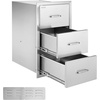 image:imageVEVOR Outdoor Kitchen Trash Drawer 197W x 29H x 157D Inch Outdoor Kitchen Drawers Cabinets Stainless Steel BBQ Island Drawers Trash Pull Out Drawer BBQ Trash Bin Outdoor Grill DrawersSUS
