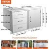 image:imageVEVOR Outdoor Kitchen Trash Drawer 197W x 29H x 157D Inch Outdoor Kitchen Drawers Cabinets Stainless Steel BBQ Island Drawers Trash Pull Out Drawer BBQ Trash Bin Outdoor Grill DrawersSUS