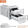image:imageVEVOR Outdoor Kitchen Trash Drawer 197W x 29H x 157D Inch Outdoor Kitchen Drawers Cabinets Stainless Steel BBQ Island Drawers Trash Pull Out Drawer BBQ Trash Bin Outdoor Grill DrawersSUS