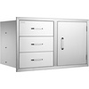 image:imageVEVOR Outdoor Kitchen Trash Drawer 197W x 29H x 157D Inch Outdoor Kitchen Drawers Cabinets Stainless Steel BBQ Island Drawers Trash Pull Out Drawer BBQ Trash Bin Outdoor Grill DrawersSUS