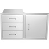 image:imageVEVOR Outdoor Kitchen Trash Drawer 197W x 29H x 157D Inch Outdoor Kitchen Drawers Cabinets Stainless Steel BBQ Island Drawers Trash Pull Out Drawer BBQ Trash Bin Outdoor Grill DrawersSUS