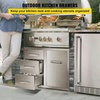 image:imageVEVOR Outdoor Kitchen Trash Drawer 197W x 29H x 157D Inch Outdoor Kitchen Drawers Cabinets Stainless Steel BBQ Island Drawers Trash Pull Out Drawer BBQ Trash Bin Outdoor Grill DrawersSUS