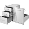 image:imageVEVOR Outdoor Kitchen Trash Drawer 197W x 29H x 157D Inch Outdoor Kitchen Drawers Cabinets Stainless Steel BBQ Island Drawers Trash Pull Out Drawer BBQ Trash Bin Outdoor Grill DrawersSUS