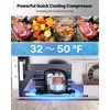 image:imageVEVOR Under Counter Drawer Refrigerator 24 In Stainless Steel Fridge with Temperature Control Dual Drawer Refrigerator with Powerful Compressor amp LED Display for Home Office and Commercial Use