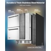 image:imageVEVOR Under Counter Drawer Refrigerator 24 In Stainless Steel Fridge with Temperature Control Dual Drawer Refrigerator with Powerful Compressor amp LED Display for Home Office and Commercial Use