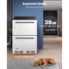 image:imageVEVOR Under Counter Drawer Refrigerator 24 In Stainless Steel Fridge with Temperature Control Dual Drawer Refrigerator with Powerful Compressor amp LED Display for Home Office and Commercial Use