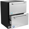 image:imageVEVOR 24 Undercounter Refrigerator 2 Drawer Wine Refrigerator with Different Temperature 487 Cuft Capacity Waterproof Indoor and Outdoor Under Counter Drawer Fridge for Home and Commercial Use