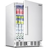 image:imageVEVOR 24Inch IndoorOutdoor Beverage Refrigerator 150 QT Freestanding or Undercounter Beverage Fridge 180 Cans Builtin Beer Fridge with Stainless Steel Body for Residential Home Bar Commercial Use53 Cuft Hinged Door