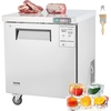 image:imageVEVOR 28 W Commercial Freezer Worktop 74 Cu Ft Undercounter Freezers withCasters lt08gtDefrost Frozen Prep Table Single Door Stainless Steel Food Frozen Prep Station for Restaurant Diner