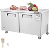 image:imageVEVOR 48W Commercial Refrigerator 125 Cu Ft Sandwich Prep Refrigerated Table Mega Top Food Prep Fridge with 12 Pans and Cutting Board Stainless Steel Salad Prep Cooler for Restaurant Food Truck60W Worktop Refrigerator