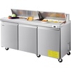 image:imageVEVOR 48W Commercial Refrigerator 125 Cu Ft Sandwich Prep Refrigerated Table Mega Top Food Prep Fridge with 12 Pans and Cutting Board Stainless Steel Salad Prep Cooler for Restaurant Food Truck72W with 18 Pans