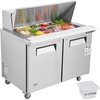 image:imageVEVOR 72 Commercial Refrigerator Sandwich amp Salad Prep Table 20 Cu Ft Stainless Steel Refrigerated Food Prep Station with 3 Doors Frost Free Refrigerator with Lock for Restaurant Bar Store48W with 18 Pans