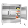 image:imageVEVOR Commercial ReachIn Refrigerator 29 W 22 CuFt Stainless Steel Upright Refrigerator with Single Door AutoDefrost 4 Adjustable Shelves 32 to 50 Temperature Control ETL Certified85W 3 DoorsRefrigerator