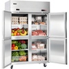 image:imageVEVOR Commercial Refrigerator and Freezer Combo 48 W 31 CuFt Stainless Steel Upright FreezerRefrigerator with 4 Doors AutoDefrost 6 Adjustable Shelves UL Certified