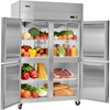image:imageVEVOR Commercial Refrigerator and Freezer Combo 48 W 32 CuFt Stainless Steel Upright RefrigeratorFreezer with Double Doors AutoDefrost 6 Adjustable Shelves UL Certified48W 32 Cuft 4 DoorsRefrigerator