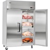 image:imageVEVOR Commercial Refrigerator and Freezer Combo 48 W 32 CuFt Stainless Steel Upright RefrigeratorFreezer with Double Doors AutoDefrost 6 Adjustable Shelves UL Certified48W 33 Cuft Double DoorsFreezer