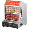 image:imageVEVOR Hot Dog Steamer 285QT 2Tier Hot Dog Hut Steamer 86185 Temperature Control Electric Bun Warmer with Tempered Glass Slide Doors Partition Plate Tong Stainless Steel for Hot Dogs amp Buns