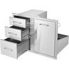 image:imageVEVOR Outdoor Kitchen Door Drawer Combo 295W x 226H x 217D Access DoorTriple Drawers with Propane Drawer and Adjustable Garbage Ring Perfect for BBQ Island Patio Grill Station
