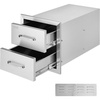 image:imageVEVOR Outdoor Kitchen Trash Drawer 197W x 29H x 157D Inch Outdoor Kitchen Drawers Cabinets Stainless Steel BBQ Island Drawers Trash Pull Out Drawer BBQ Trash Bin Outdoor Grill DrawersSUS