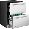 image:imageVEVOR Under Counter Drawer Refrigerator 24 In Stainless Steel Fridge with Temperature Control Dual Drawer Refrigerator with Powerful Compressor amp LED Display for Home Office and Commercial Use
