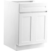 image:imageVEVOR White Shaker Base Cabinet with Drawer 18Inch Unassembled Drawer Base Cabinet 18 W x 24 D x 345 H Ready to Assemble Cabinet with SoftClose Door and Adjustable Shelf for Home Office24W Base Cabinet