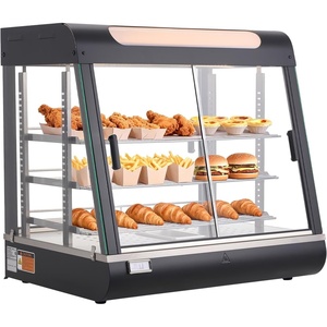 image:imageVEVOR 2Tier Commercial Food Warmer Display 850W Food Display Warmer wTempered Glass and Steam Heating 86185 Temperature Control 111L Large Capacity for Hamburger Pizza Bread Fried Chicken3Tier106QT