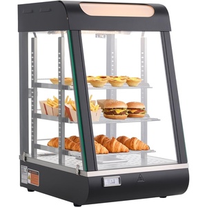 image:imageVEVOR 2Tier Commercial Food Warmer Display 850W Food Display Warmer wTempered Glass and Steam Heating 86185 Temperature Control 111L Large Capacity for Hamburger Pizza Bread Fried Chicken3Tier60QT