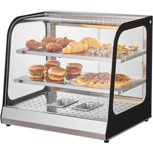 image:imageVEVOR 2Tier Commercial Food Warmer Display 850W Food Display Warmer wTempered Glass and Steam Heating 86185 Temperature Control 111L Large Capacity for Hamburger Pizza Bread Fried Chicken2Tier117QT