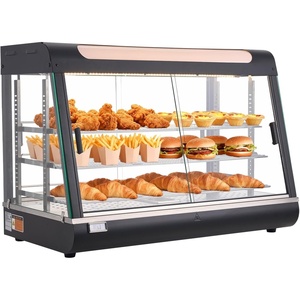 image:imageVEVOR 2Tier Commercial Food Warmer Display 850W Food Display Warmer wTempered Glass and Steam Heating 86185 Temperature Control 111L Large Capacity for Hamburger Pizza Bread Fried Chicken3Tier137QT