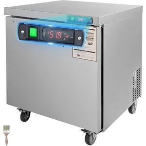 image:imageVEVOR 48W Commercial Refrigerator 125 Cu Ft Sandwich Prep Refrigerated Table Mega Top Food Prep Fridge with 12 Pans and Cutting Board Stainless Steel Salad Prep Cooler for Restaurant Food Truck28W Worktop Refrigerator