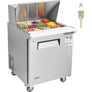 image:imageVEVOR 72 Commercial Refrigerator Sandwich amp Salad Prep Table 20 Cu Ft Stainless Steel Refrigerated Food Prep Station with 3 Doors Frost Free Refrigerator with Lock for Restaurant Bar Store28W with 12 Pans