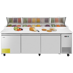 image:imageVEVOR Chef Base Refrigerator 52 W Commercial Chef Bases Worktop Refrigerators 2Drawer Under Counter Fridge with 8 Pans Stainless Steel HeavyDuty Refrigerated Base Invisible Door Handle93 Pizza Prep Refrigerator