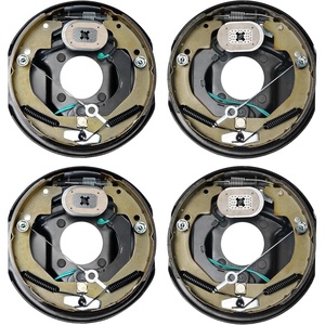 image:imageVEVOR Electric Trailer Brake Assembly 10 x 214 1 Pair SelfAdjusting Electric Brakes Kit for 3500 lbs Axle 4Hole Mounting Backing Plates for Brake System Part Replacement 1 Right  1 Left2 Pair Brakes
