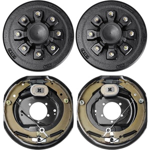 image:imageVEVOR Electric Trailer Brake Assembly 12 x 2 1 Pair SelfAdjusting Electric Brakes Kit for 7000 lbs Axle 5Hole Mounting Backing Plates for Braking System Part Replacement 1 Right  1 Left2 Brakes  2 Brake Drums