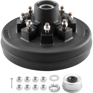 image:imageVEVOR Electric Trailer Brake Assembly 12 x 2 1 Pair SelfAdjusting Electric Brakes Kit for 7000 lbs Axle 5Hole Mounting Backing Plates for Braking System Part Replacement 1 Right  1 Left1 Brake Drums