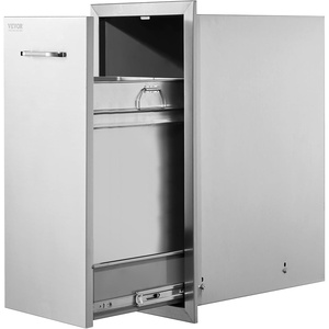 image:imageVEVOR Outdoor Kitchen Drawers 13 W x 205 H x 21 D Flush Mount Double BBQ Access Drawers with Stainless Steel Handle BBQ Island for Outdoor Kitchens or Patio Grill StationBinGas 134Wx257Hx196DInch