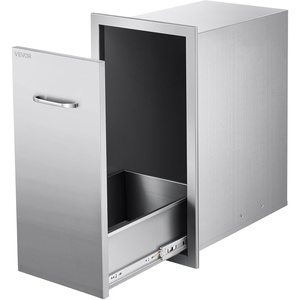image:imageVEVOR Outdoor Kitchen Drawers 13 W x 205 H x 21 D Flush Mount Double BBQ Access Drawers with Stainless Steel Handle BBQ Island for Outdoor Kitchens or Patio Grill Station1969 W x 1358 L x 2579 H