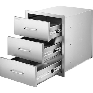 image:imageVEVOR Outdoor Kitchen Drawers 13 W x 205 H x 21 D Flush Mount Double BBQ Access Drawers with Stainless Steel Handle BBQ Island for Outdoor Kitchens or Patio Grill Station18W x 2323H x 2323D Inch