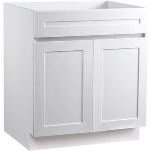 image:imageVEVOR White Shaker Base Cabinet with Drawer 18Inch Unassembled Drawer Base Cabinet 18 W x 24 D x 345 H Ready to Assemble Cabinet with SoftClose Door and Adjustable Shelf for Home Office30W Sink Base Cabinet
