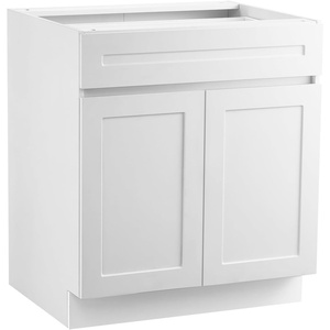 image:imageVEVOR White Shaker Base Cabinet with Drawer 18Inch Unassembled Drawer Base Cabinet 18 W x 24 D x 345 H Ready to Assemble Cabinet with SoftClose Door and Adjustable Shelf for Home Office36W Base Cabinet