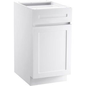 image:imageVEVOR White Shaker Base Cabinet with Drawer 18Inch Unassembled Drawer Base Cabinet 18 W x 24 D x 345 H Ready to Assemble Cabinet with SoftClose Door and Adjustable Shelf for Home Office18W Base Cabinet