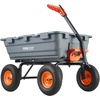 image:imageVEVOR 10 CuFt 1200LBS Poly Garden Cart Dump Wagon Heavy Duty Wheelbarrow with Convertible Handle and 13 Flat Free Tires Outdoor Yard Wagon ATV Trailer Dump Cart Tow Behind for Lawn Mower TractorGray