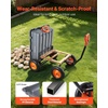 image:imageVEVOR 10 CuFt 1200LBS Poly Garden Cart Dump Wagon Heavy Duty Wheelbarrow with Convertible Handle and 13 Flat Free Tires Outdoor Yard Wagon ATV Trailer Dump Cart Tow Behind for Lawn Mower TractorGray